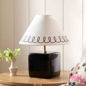 NEW IN BOX Anthropologie Maeve Ceramic Table Lamp, Black & White